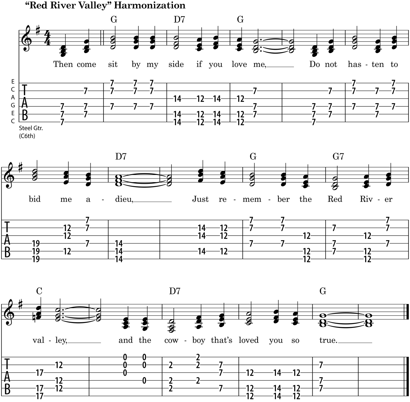 Red River Valley harmonization